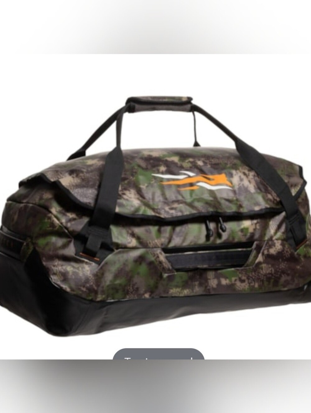 Sitka Gear 75L Water Resistant Camo/Black Zip Duffle Bag w/ Backpack Straps